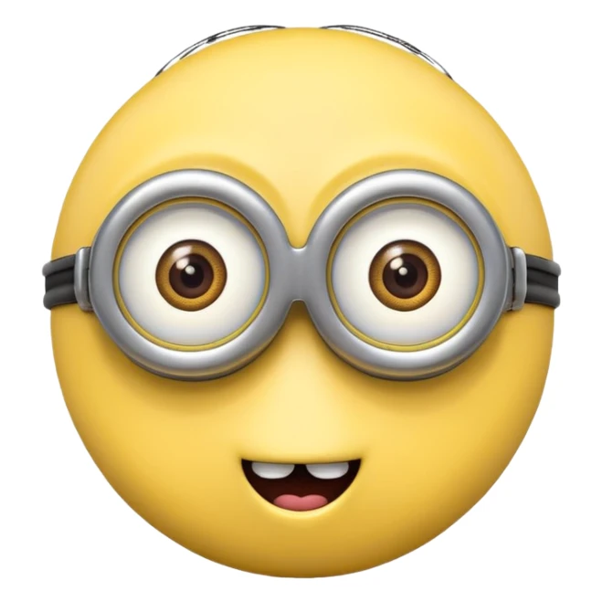 minion face emoji, playful and friendly sticker
