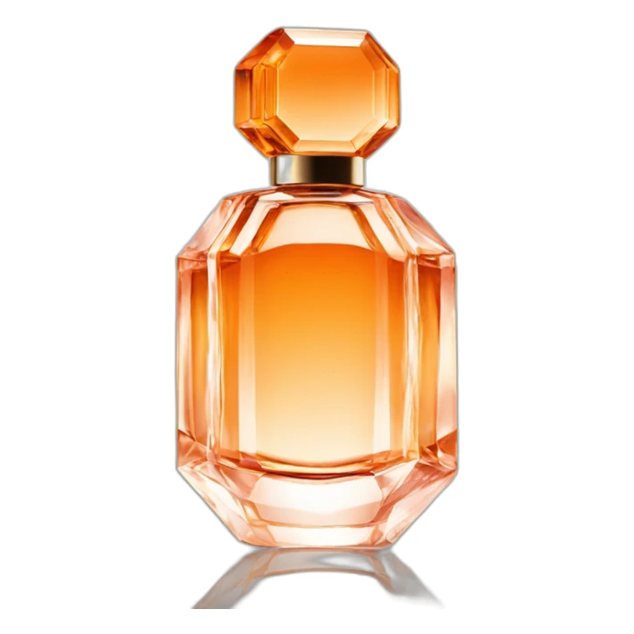 Iconic Luxury Octogonal Crystal Fragrance Bottle Orange Tint sticker