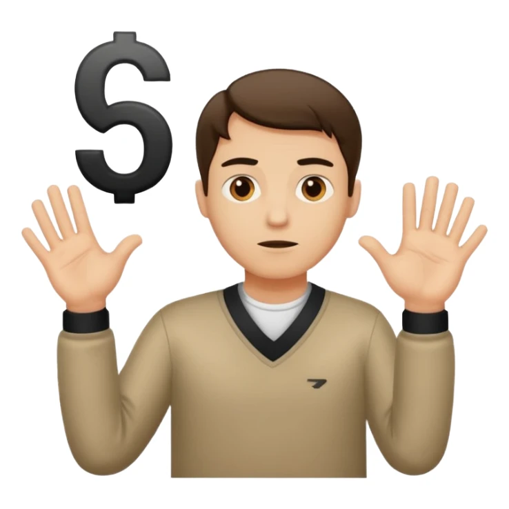 Man shrugging his shoulders with six above his left hand and seven above his right hand ￼ sticker