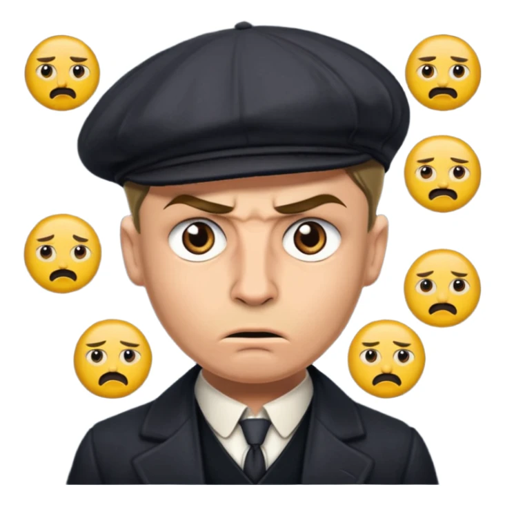 Make emoji on Peaky blinders with Hindi words on meme sticker