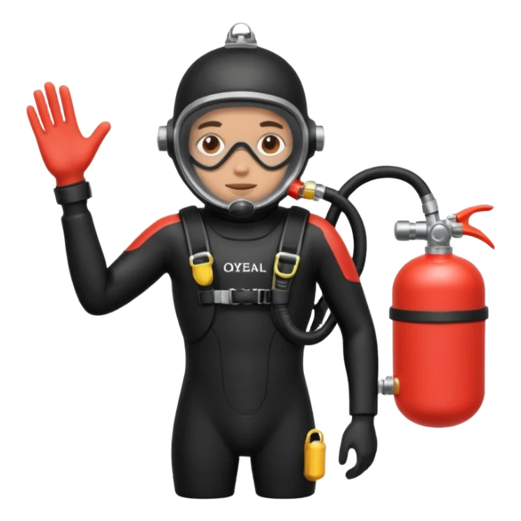 Diver + red oxygen tank,Coral Divers sticker