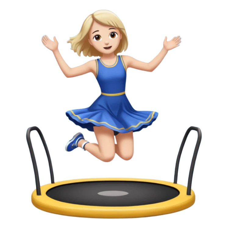 squeezie en robe qui fait du trampoline sticker