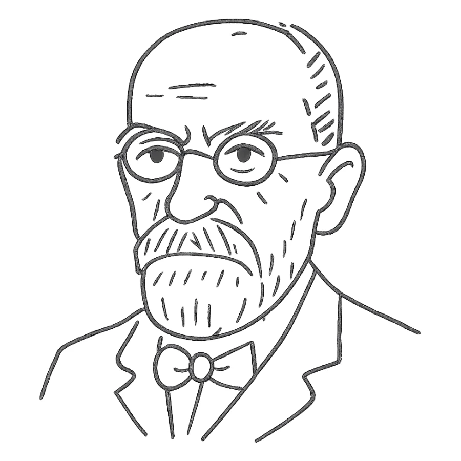 hand-drawn outline icon of Edmund Husserl sticker