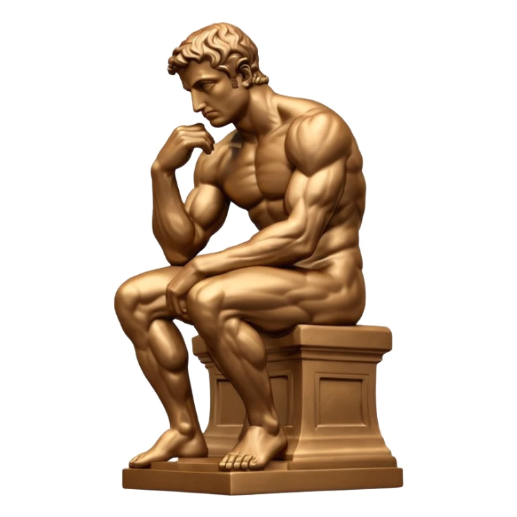 La estatua del pensandor estilo griego  sticker