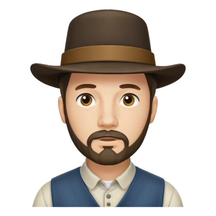 Amish man with goatee. Clean shaved above mouth  sticker