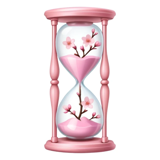 Pink pastel Cherry Blossom hourglass sticker