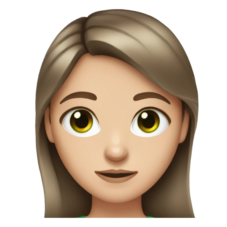 white girl green eye brown hair with horns sticker