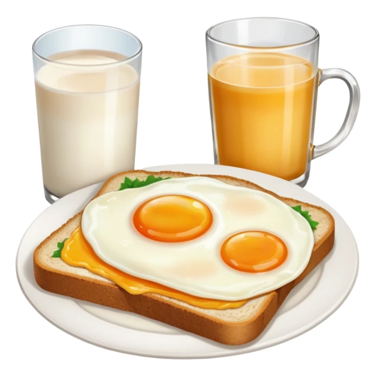 Breakfast ( bread + egg + a glass of milk) sticker