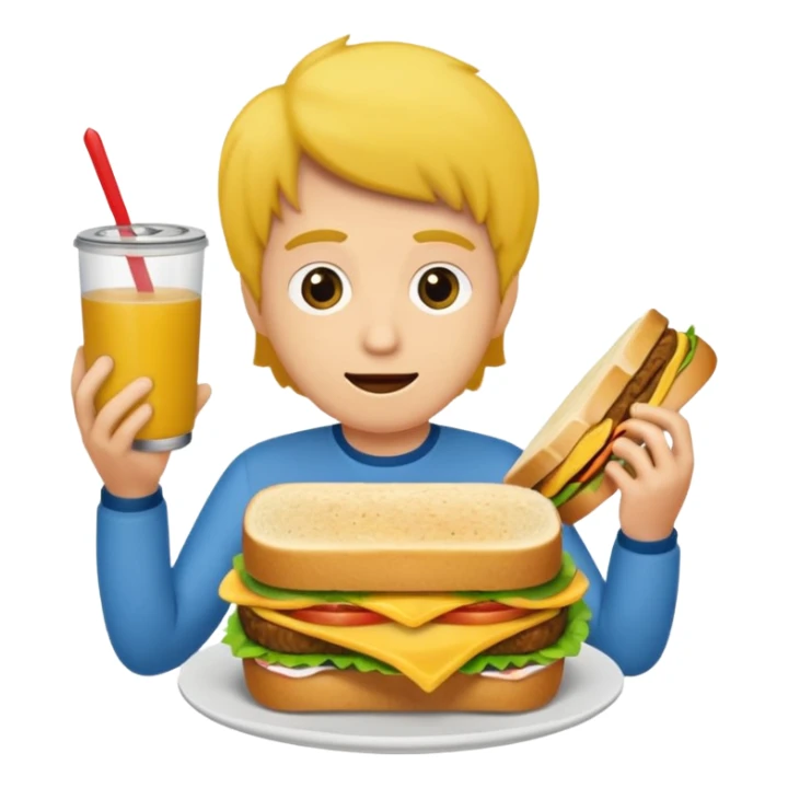 Perezoso amarillo comiendo un sandwich de milanesa sticker