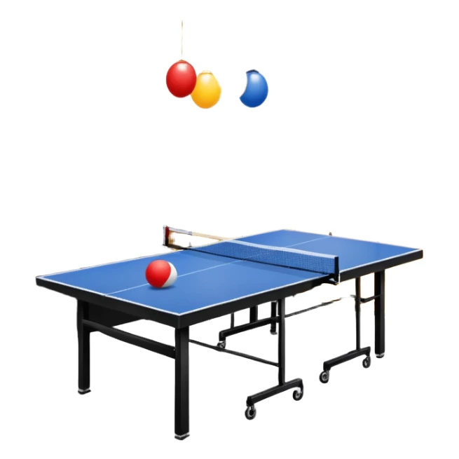 An open house garage that has a ping pong table in it and other fun decorations  sticker