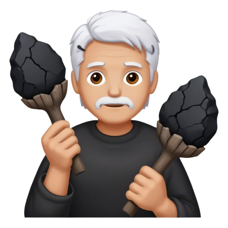 Trump holds coal in his hands sticker