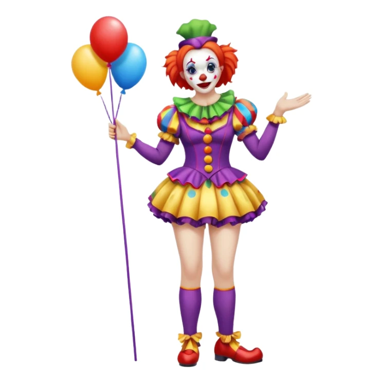 woman clown costume standing on foot sticker
