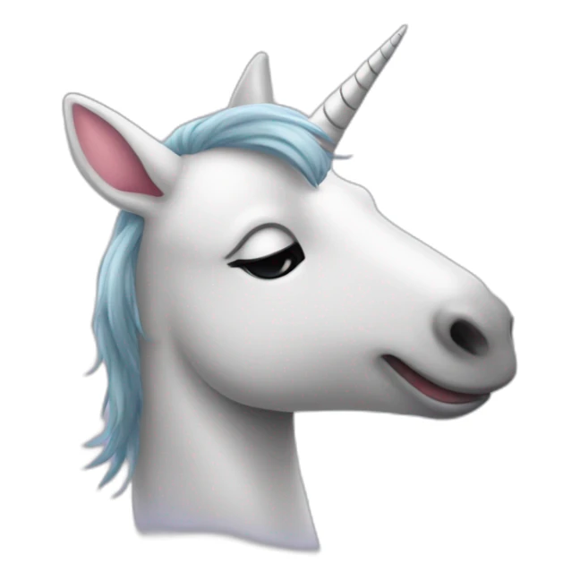 Une licorne qui fait un bisou a un chat sticker