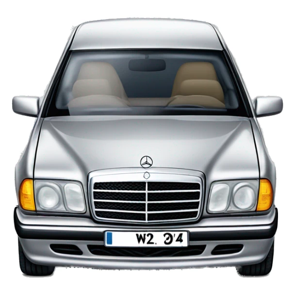 Silver car mercedes w124 sticker