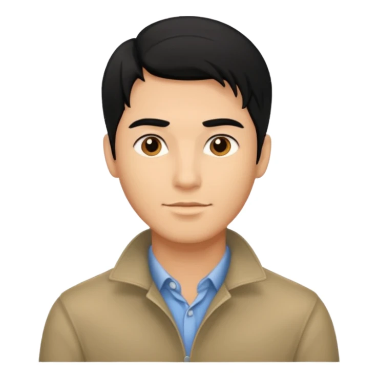 Straight hair mens image sticker