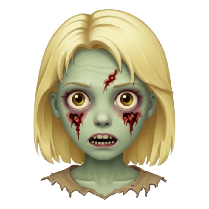 girl zombie with blonde hair sticker