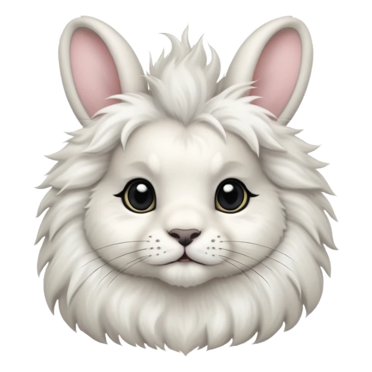 white lionhead bunny with black spots sticker
