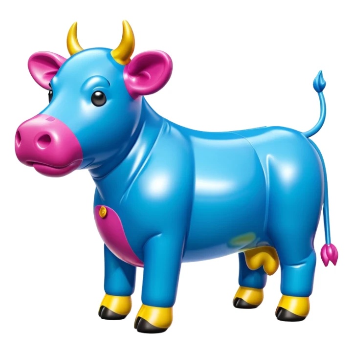   jeff koons style inflatable SPAM cow sculpture  sticker