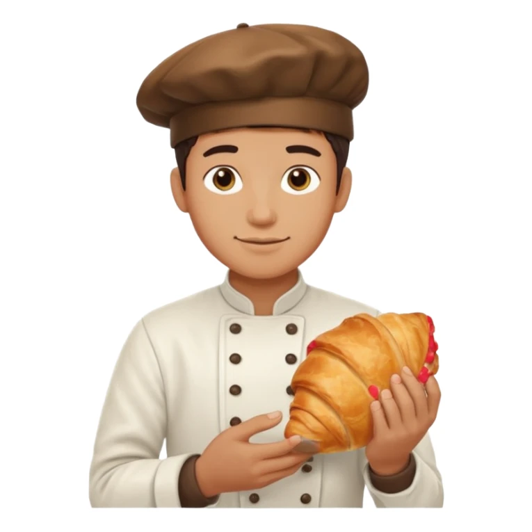Young male baker – holding a croissant

 sticker