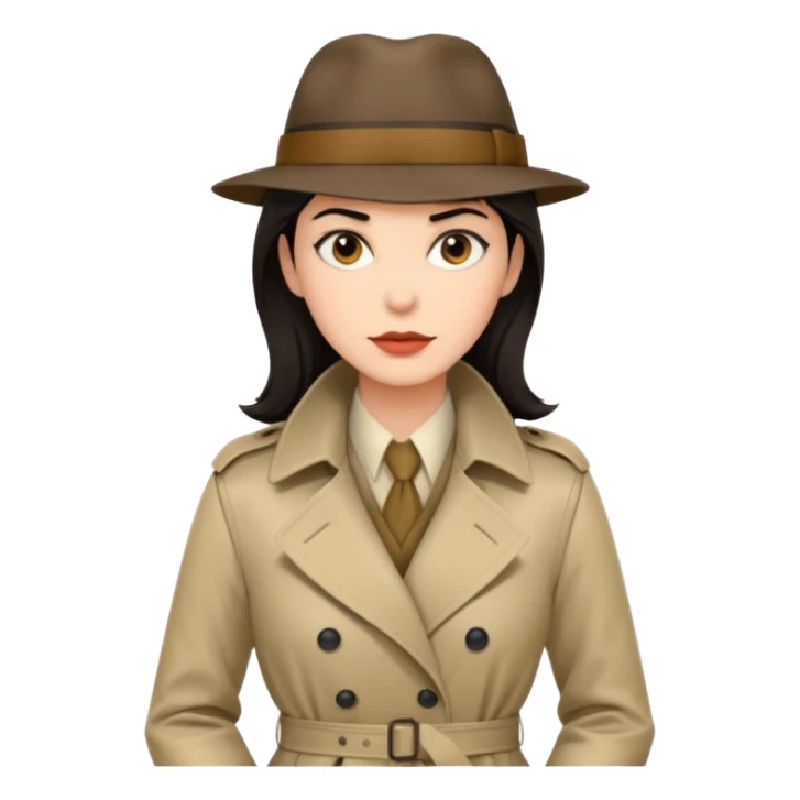 trençkotlu kadın koyu saçlı dedektif  sticker