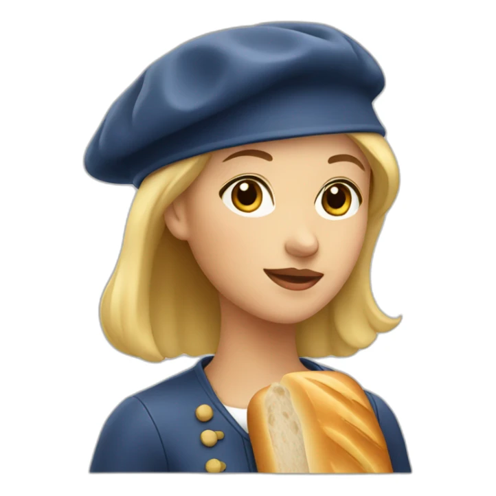 french-girl-with-bread-and-beret sticker