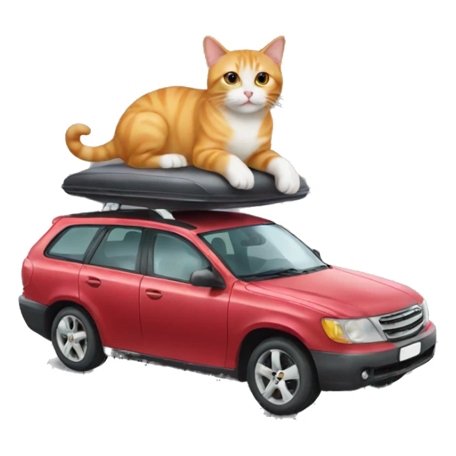Cat on top of car sticker