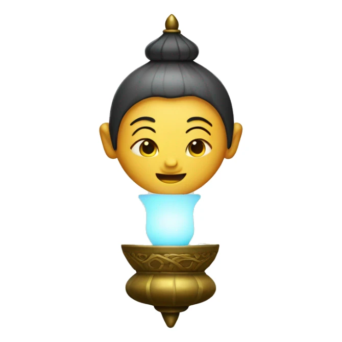 Asian genie in a lamp  sticker