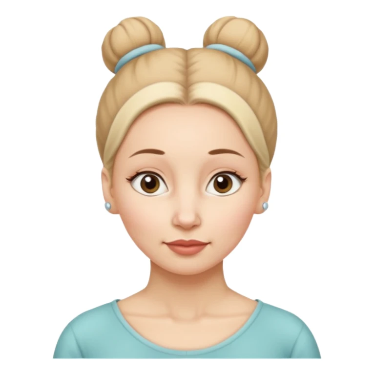 a woman, with a bun, mid 60, wearing a tracheostoma sticker