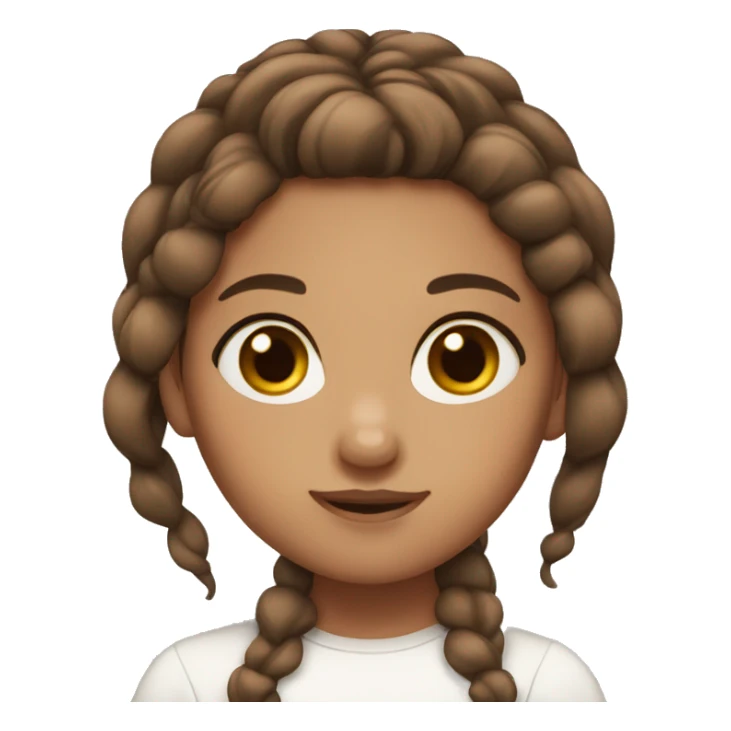 Bun brown Hair Girl with brown eyes sticker
