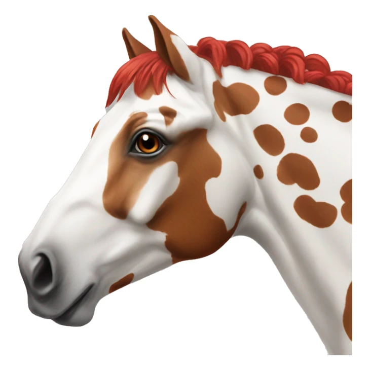 a red and white spotted horse  sticker