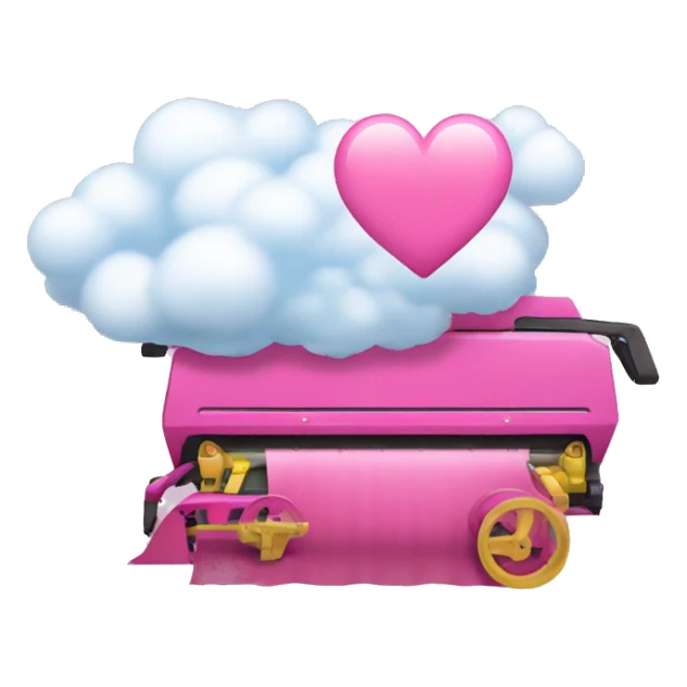 combine the pink heart emoji and the cloud emoji sticker