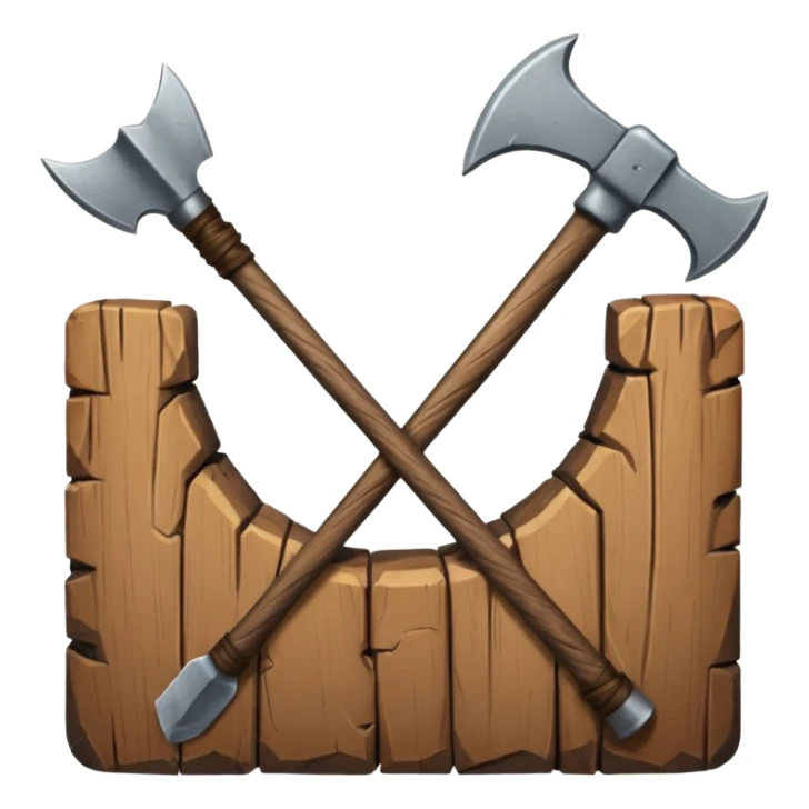 Deux éléments qui fusionnent : deux icônes (ex. bois + pierre) avec une flèche ou un “+” vers un 3ᵉ élément (ex. hache) → l’idée de merge sans limite. sticker