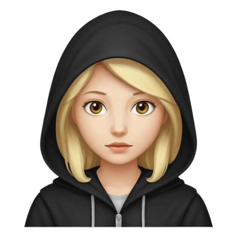 Hooded blonde woman sticker