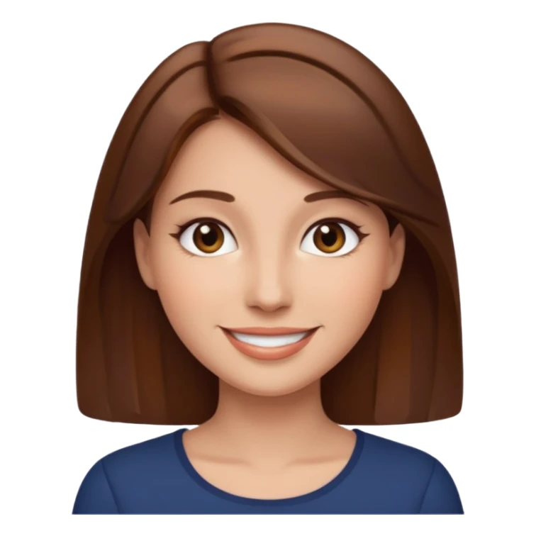 femme cheveux lisses bruns qui souris sticker