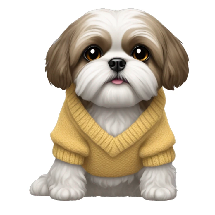 Shihtzu cross shnauzer with sweater sticker