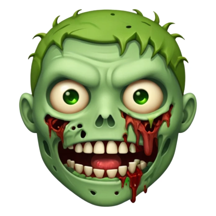 Me faça um emoji de zumbi com a boca rasgada sticker