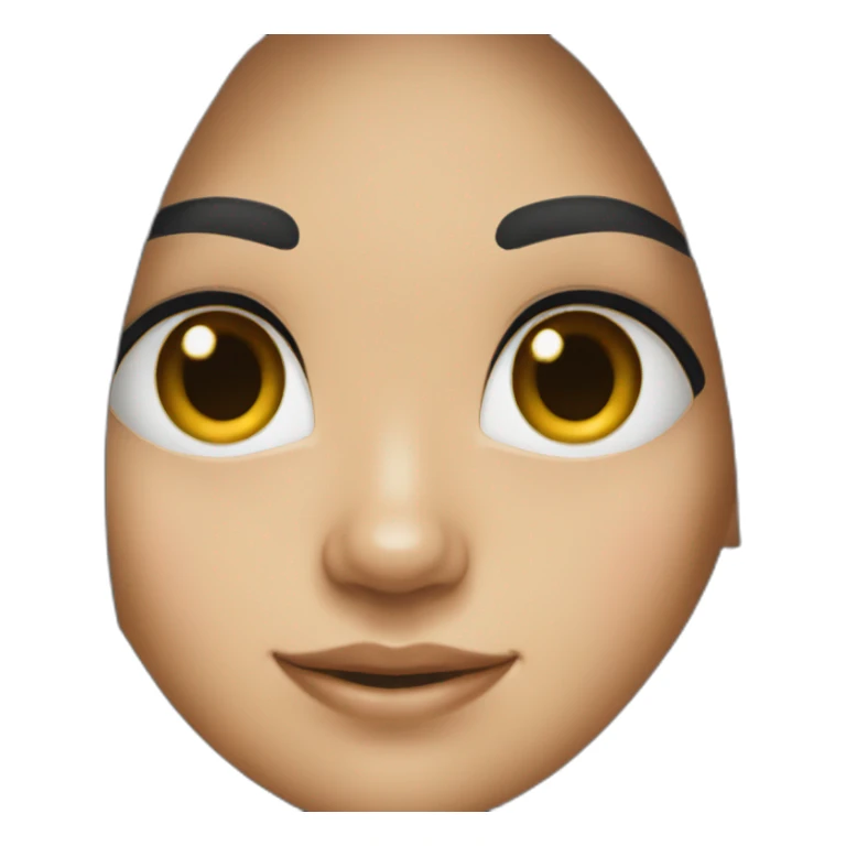 Straight long black hair girl , black eyes sticker