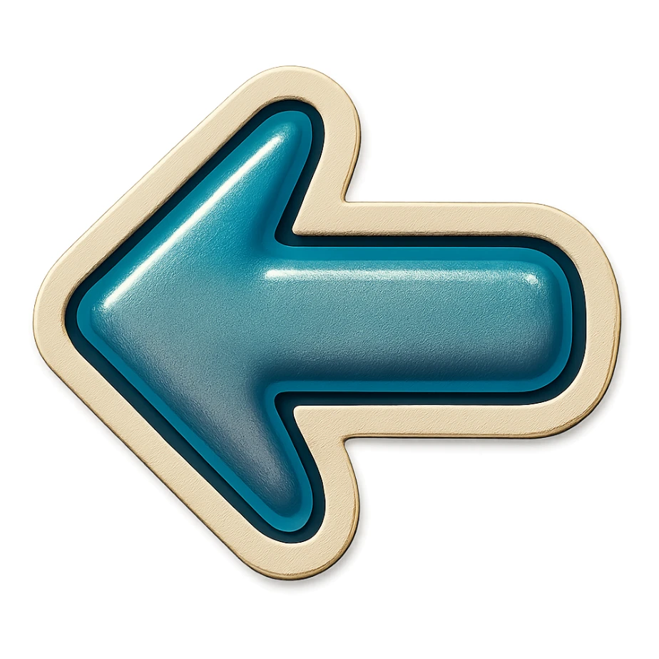 A gray arrow pointing to the left sticker with a vintage design and bright colors sticker