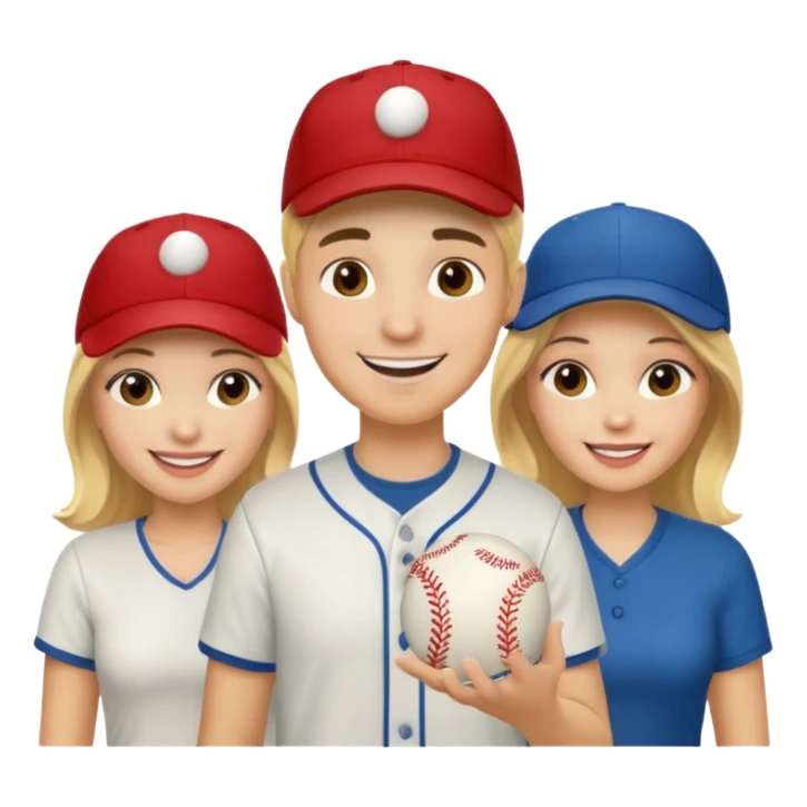 Two blonde women and a man with baseball cap on  sticker