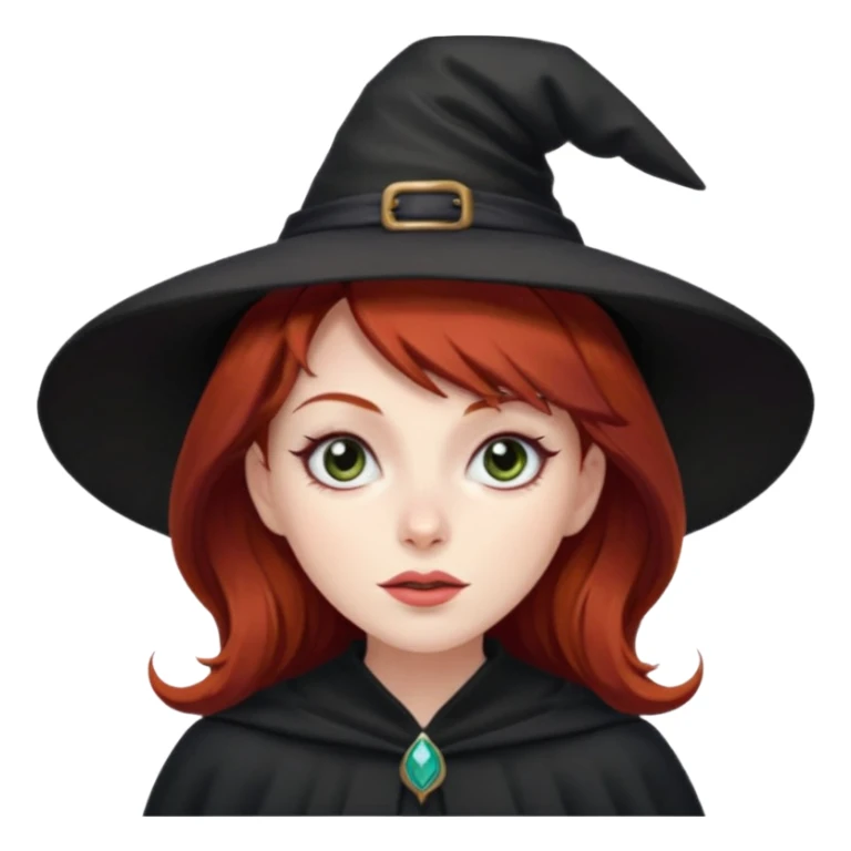 Dark Red haired witch, sassy, rolling eyes upwards rude sticker