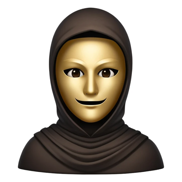 Vessel from Sleep Token, masked figure, mysterious, shadowy, enigmatic, stylized as an emoji sticker