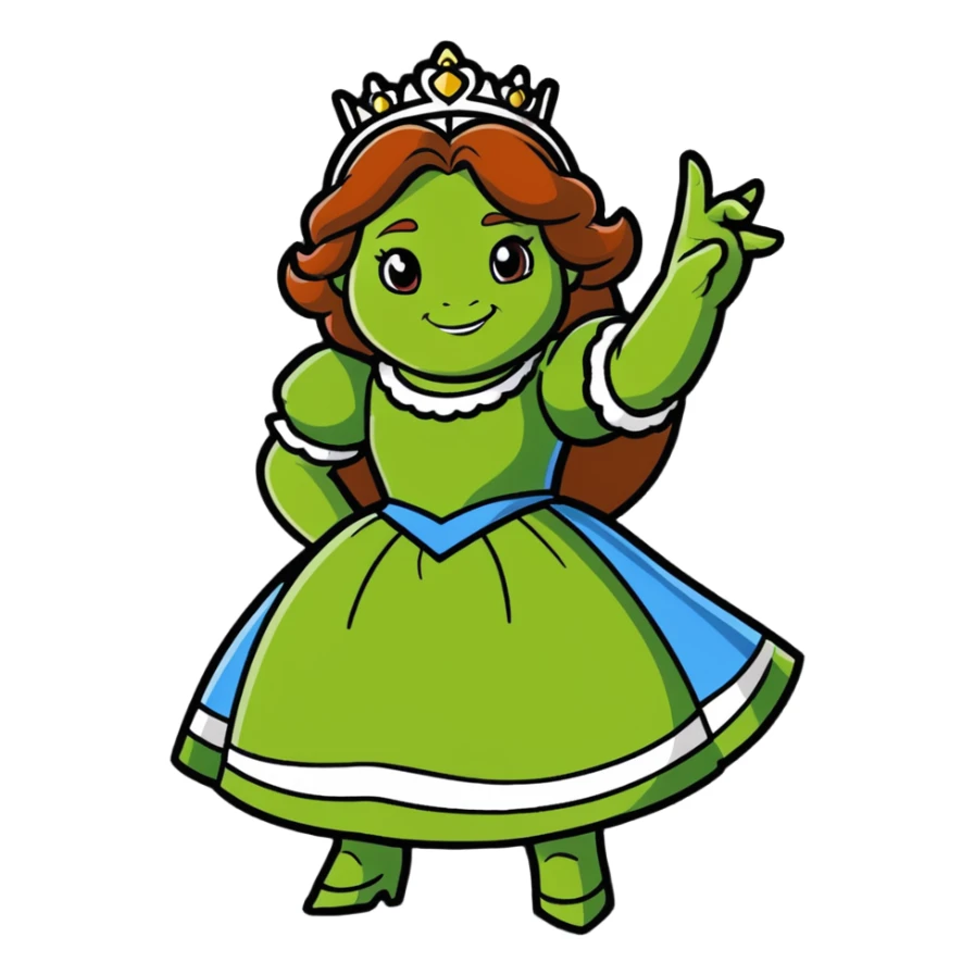 Princess Fiona in action pose, ready for adventure sticker