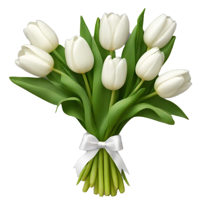 White tulips bouquet sticker