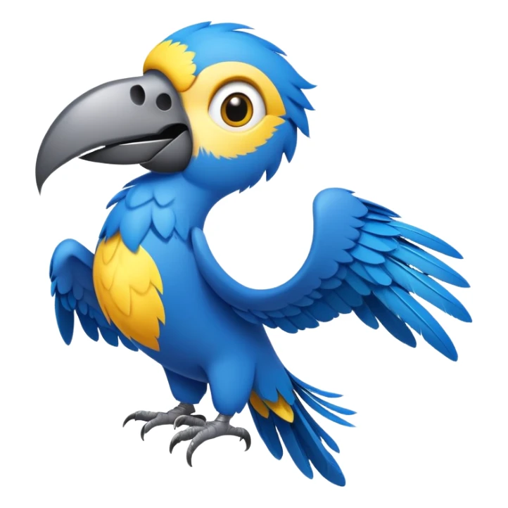playful blue macaw, similar to the character from Rio sticker