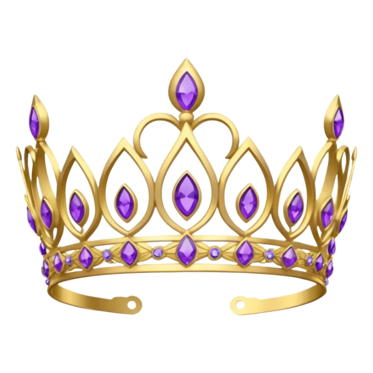 gold kokoshnik tiara with purple diamonds sticker