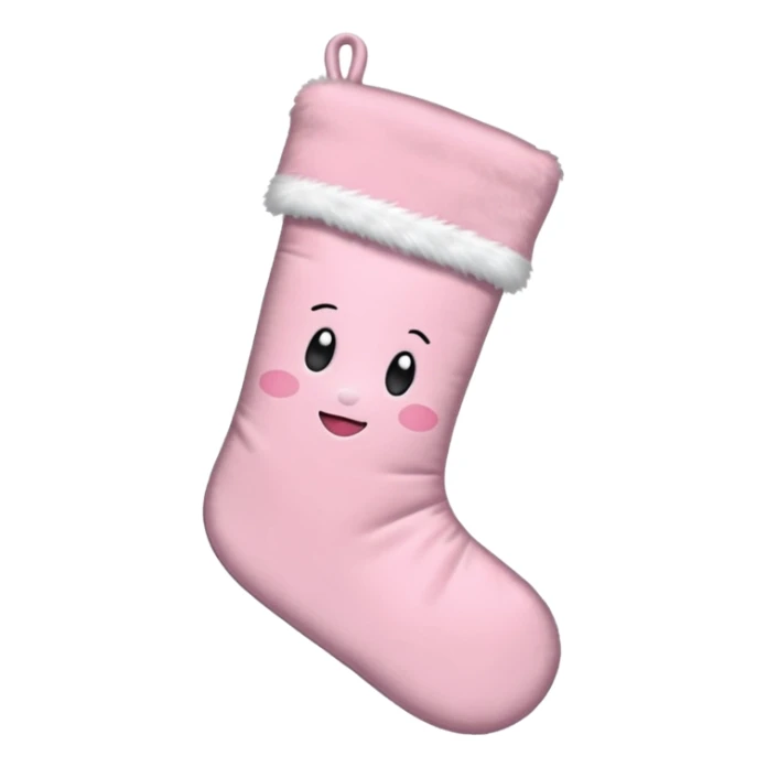 an aesthetic baby pink  christmas stocking sticker
