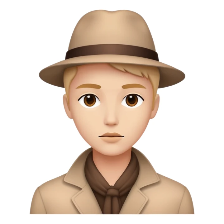 simple mysterious character with stylish minimalist fashion sticker