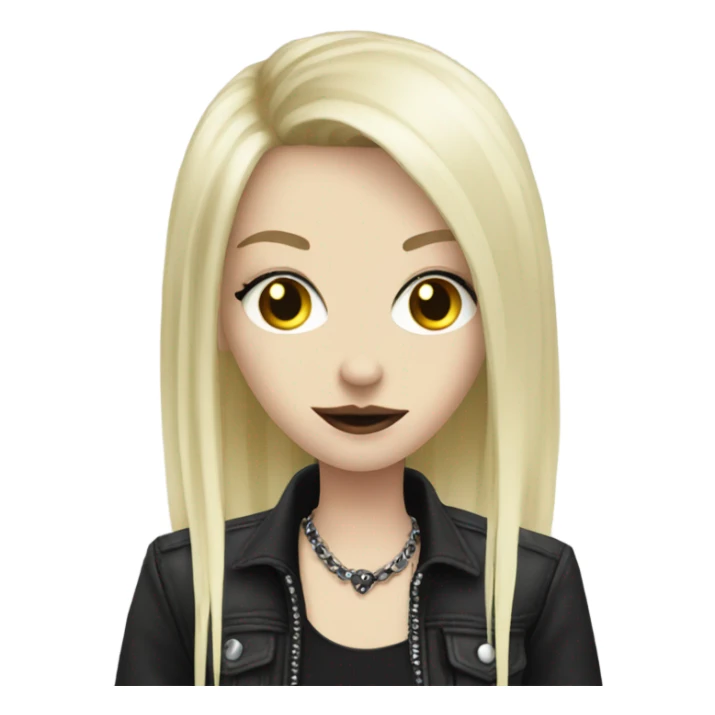 Blonde goth girl rock on with hand sticker