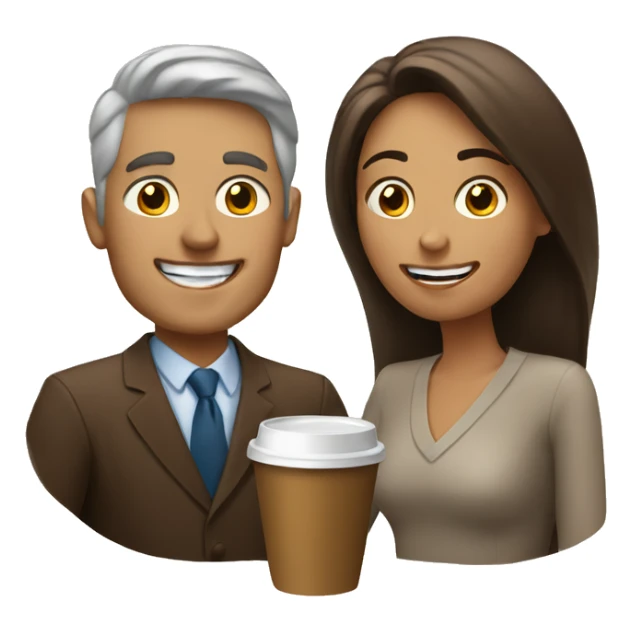 White Man and woman sharing coffee sticker