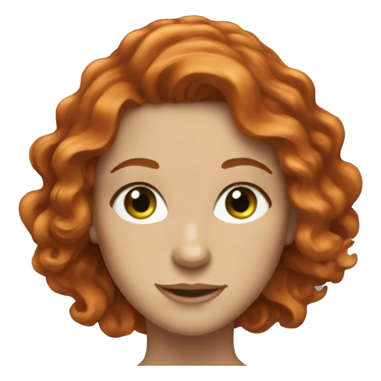 Wavy hair redhead green eyes woman sticker